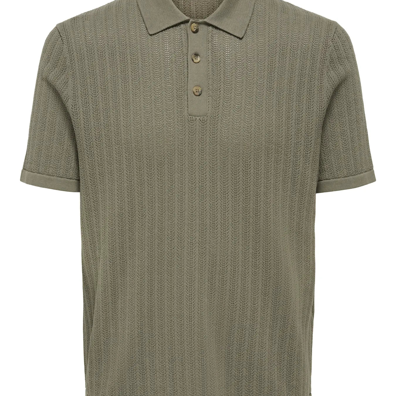 Only & Sons Moon Knitted Polo Shirt - Bungee Cord