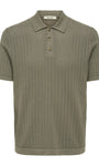 Only & Sons Moon Knitted Polo Shirt - Bungee Cord
