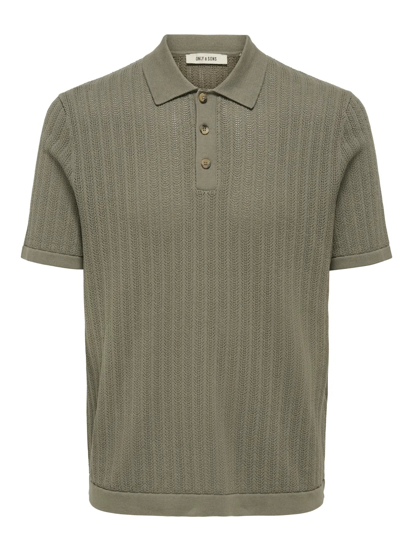 Only & Sons Moon Knitted Polo Shirt - Bungee Cord