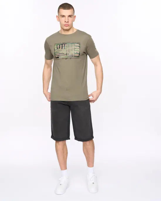 Crosshatch Wenfore T-Shirt - Dark Sage