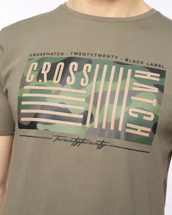 Crosshatch Wenfore T-Shirt - Dark Sage