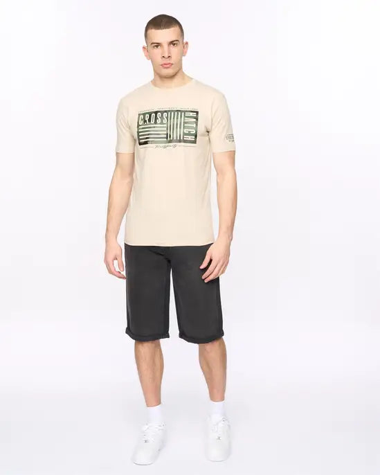 Crosshatch Wenfore T-Shirt - Light Stone