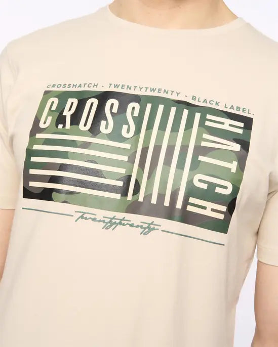 Crosshatch Wenfore T-Shirt - Light Stone