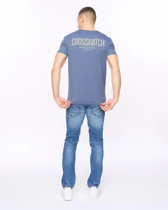 Crosshatch Hoogan T-Shirt - Steel Blue