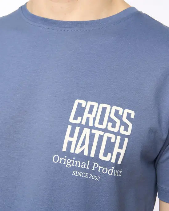 Crosshatch Hoogan T-Shirt - Steel Blue