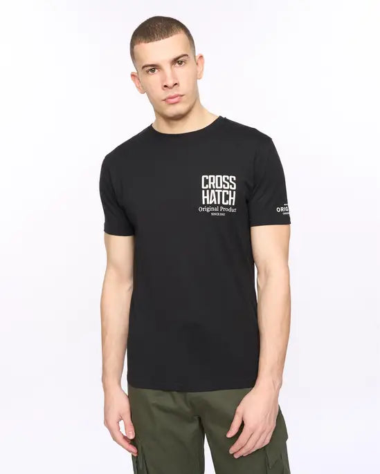 Crosshatch Hoogan T-Shirt - Black