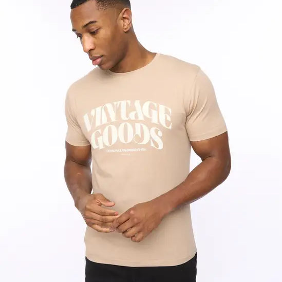 Crosshatch Wilsby T-Shirt - Stone
