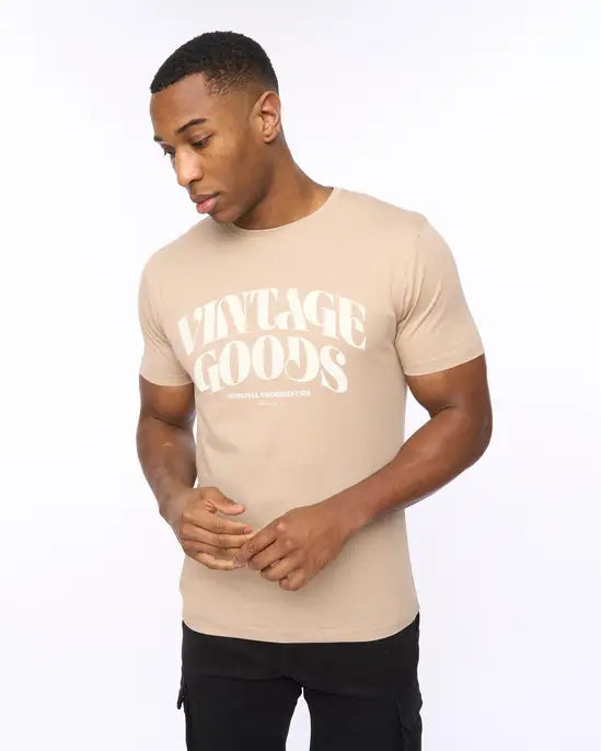 Crosshatch Wilsby T-Shirt - Stone