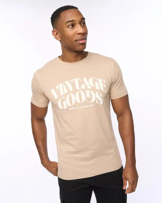 Crosshatch Wilsby T-Shirt - Stone