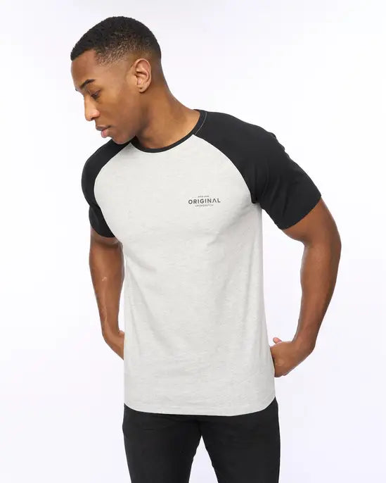 Crosshatch Meza T-Shirt - Grey Marl/Black