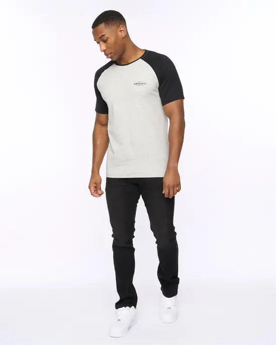 Crosshatch Meza T-Shirt - Grey Marl/Black