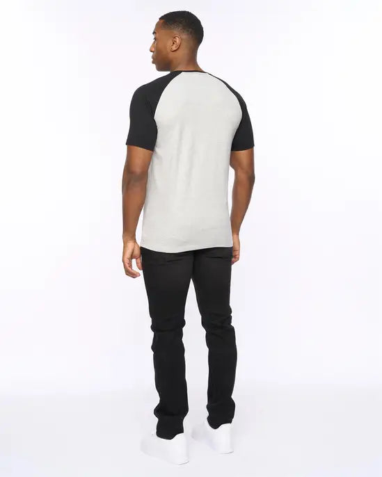 Crosshatch Meza T-Shirt - Grey Marl/Black