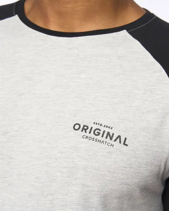 Crosshatch Meza T-Shirt - Grey Marl/Black