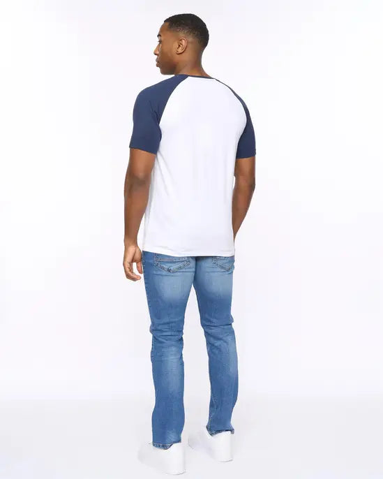 Crosshatch Meza T-Shirt - White/Navy