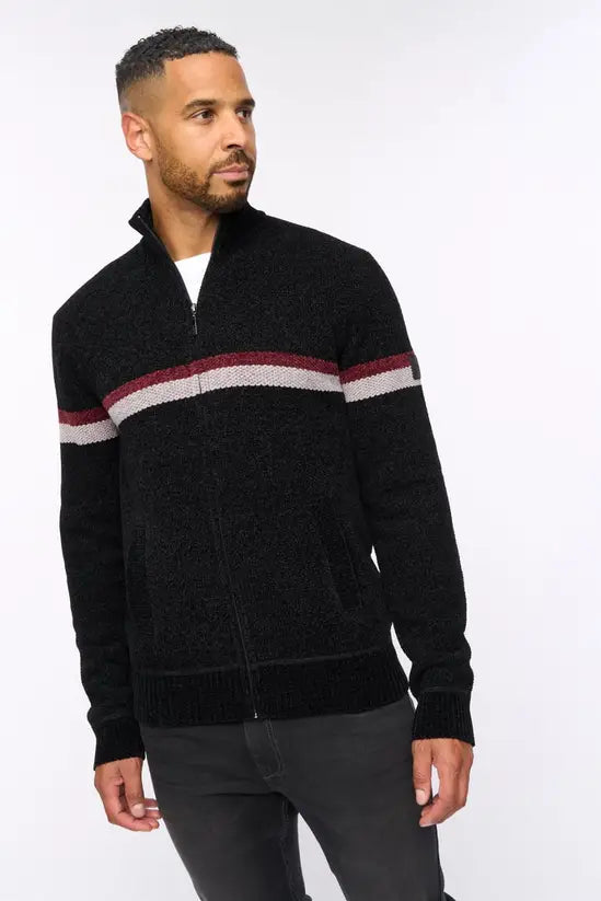 Bewley & Ritch Stampton Funnel Neck Full Zip - Black