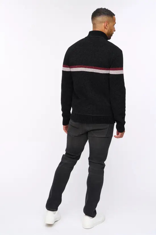 Bewley & Ritch Stampton Funnel Neck Full Zip - Black