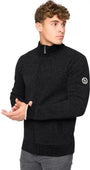 Bewley & Ritch Gladstone Funnel Neck Full Zip Knit - Black