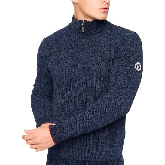 Bewley & Ritch Gladstone Funnel Neck Full Zip Knit - Navy