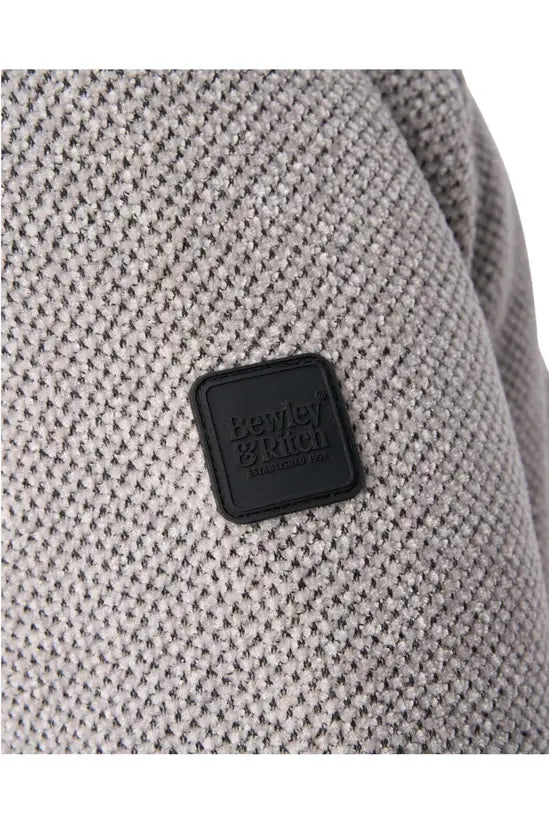 Bewley & Ritch Gladstone Funnel Neck Full Zip Knit - Light Grey