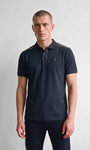 Luke 1977 M811406 Hamilton Check Collar Polo Shirt - Dark Navy
