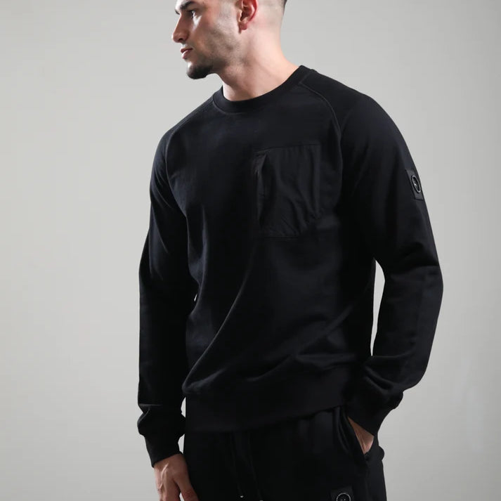Marshall Artist MSATM11281 Lennox Crewneck - Black 001