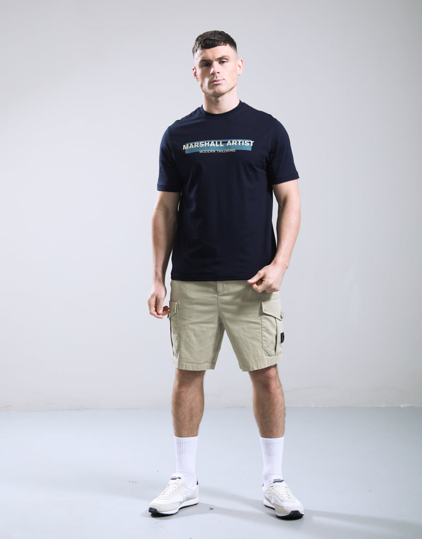 Marshall Artist MSATM11222 Seafield Logo T-Shirt - Navy