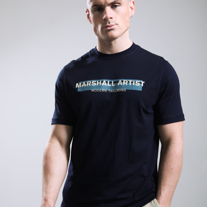 Marshall Artist MSATM11222 Seafield Logo T-Shirt - Navy