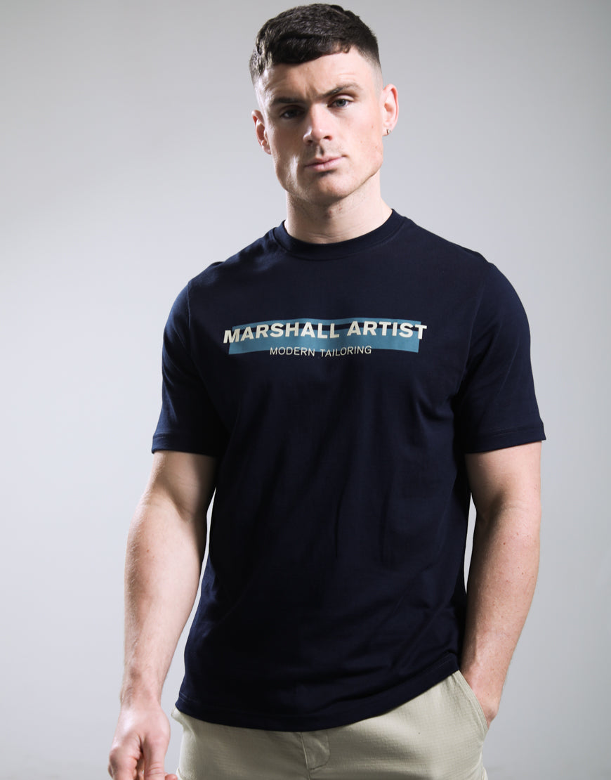 Marshall Artist MSATM11222 Seafield Logo T-Shirt - Navy