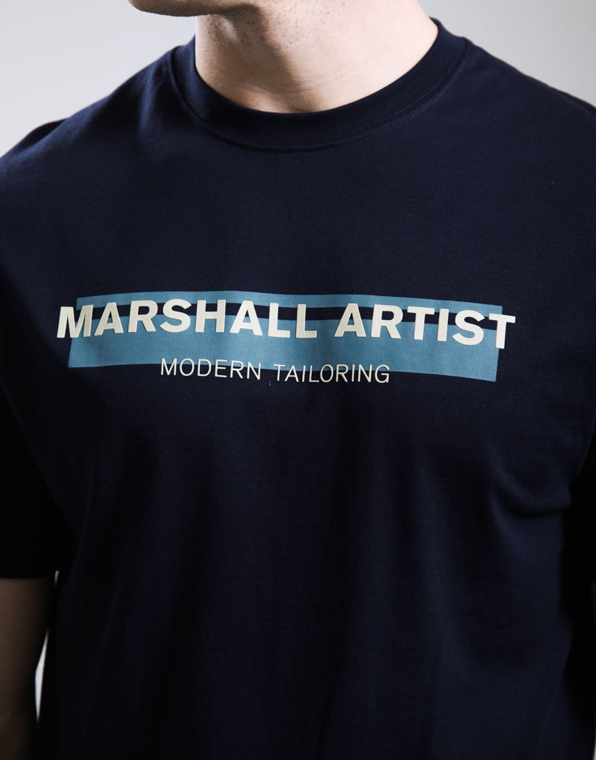 Marshall Artist MSATM11222 Seafield Logo T-Shirt - Navy