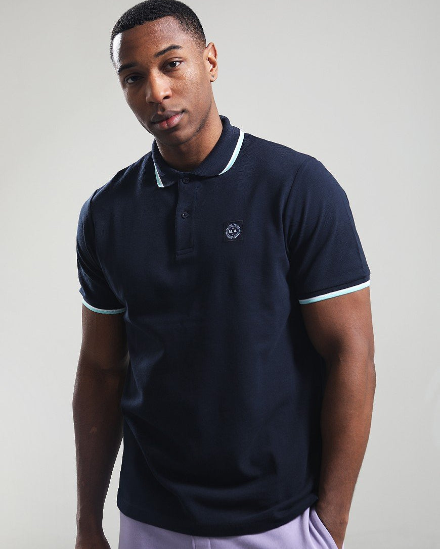 Marshall Artist MSATM10930 Tipped Polo Shirt - Navy