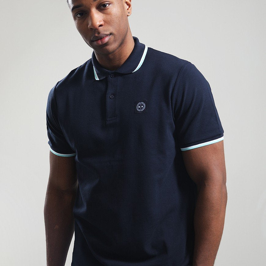 Marshall Artist MSATM10930 Tipped Polo Shirt - Navy