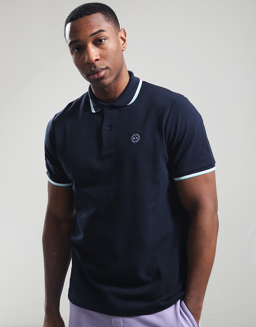 Marshall Artist MSATM10930 Tipped Polo Shirt - Navy