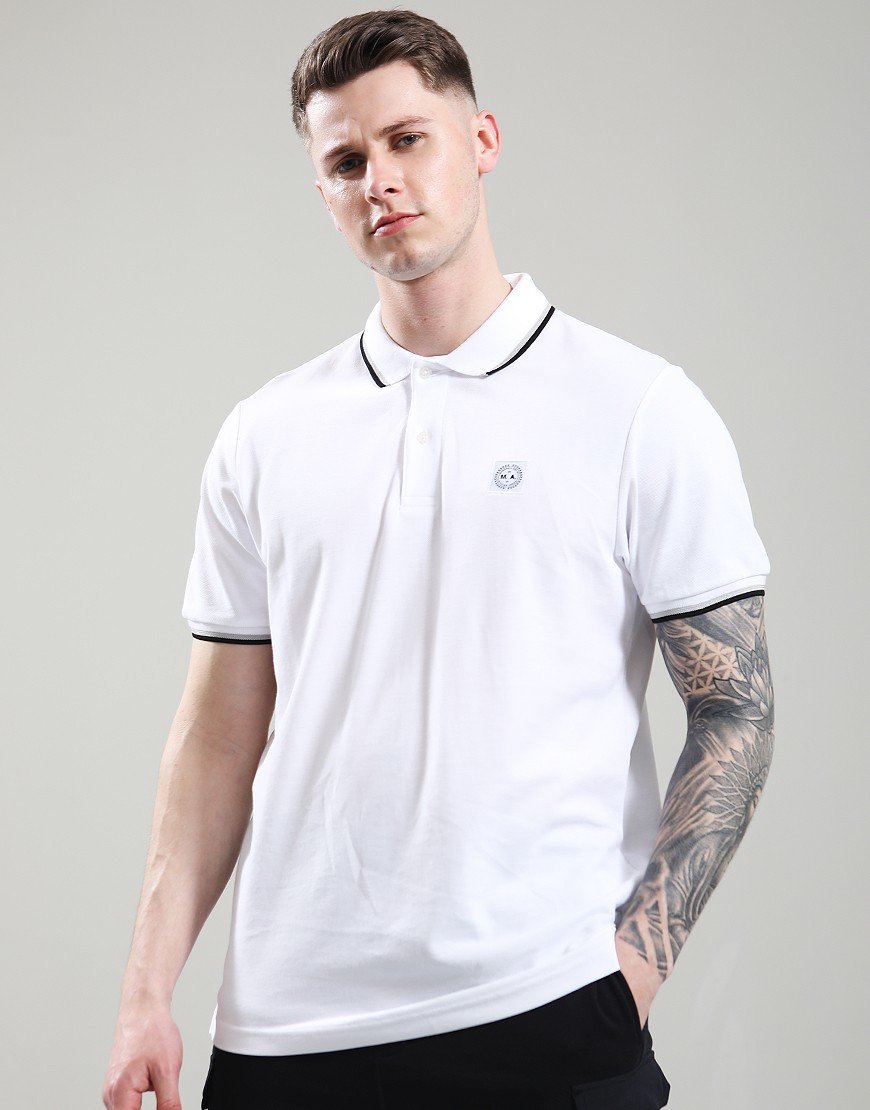 Marshall Artist MSATM10930 Tipped Polo Shirt - White