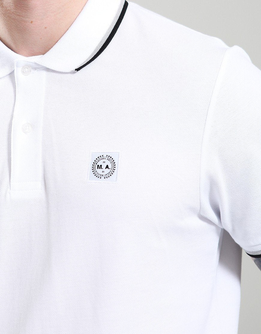 Marshall Artist MSATM10930 Tipped Polo Shirt - White