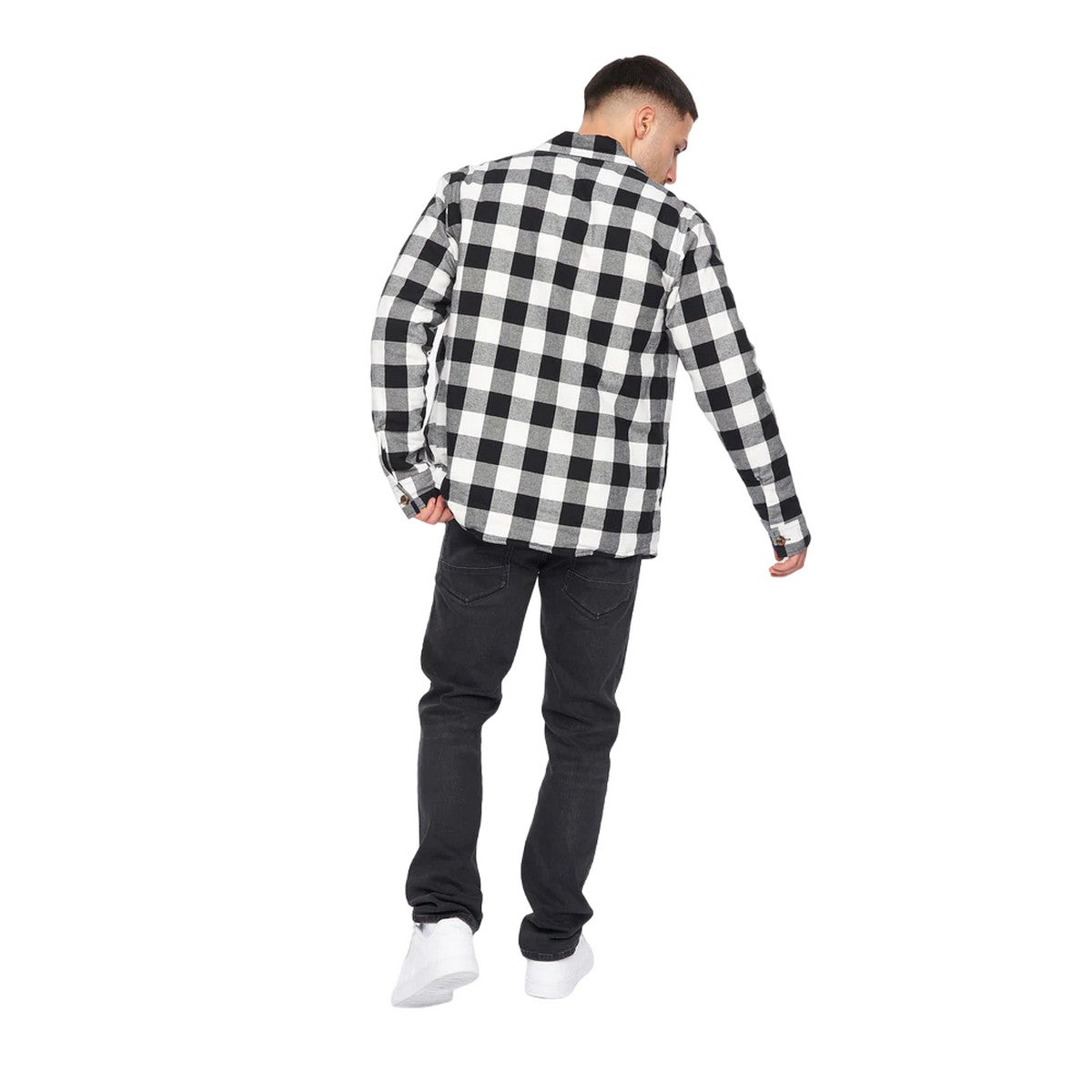 Crosshatch Demaro Check Lined Overshirt - Black