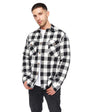 Crosshatch Demaro Check Lined Overshirt - Black