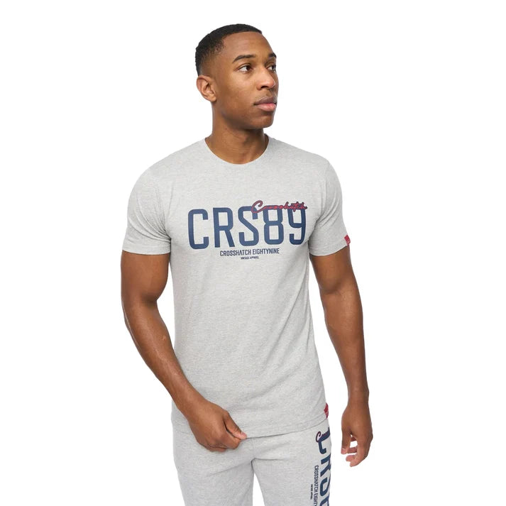 Crosshatch Ellsworth T-Shirt - Light Grey Marl
