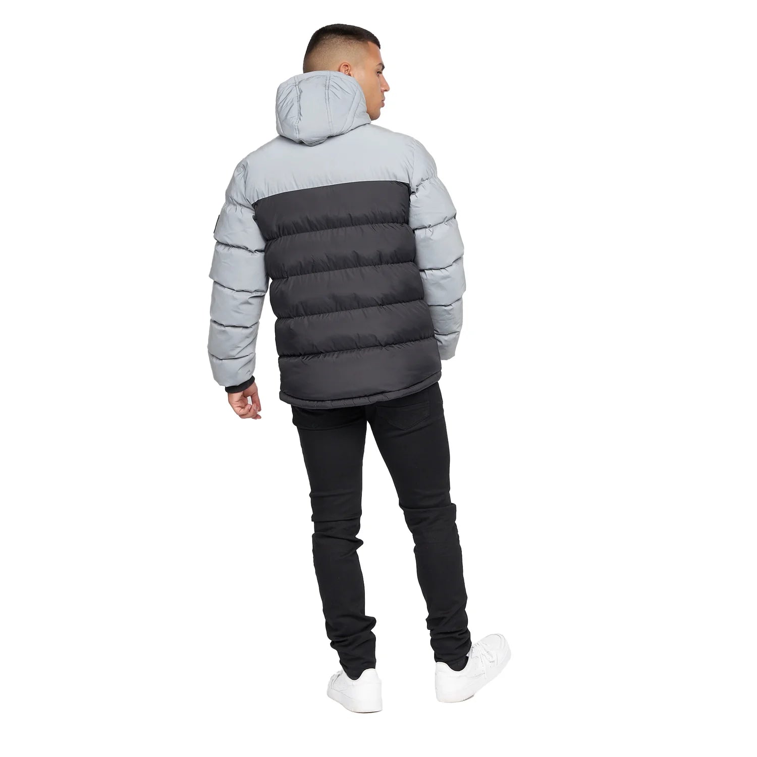 Crosshatch Rotham Reflective Puffer Jacket - Black