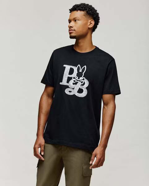 Pscyho Bunny Caine Graphic T-Shirt - Black