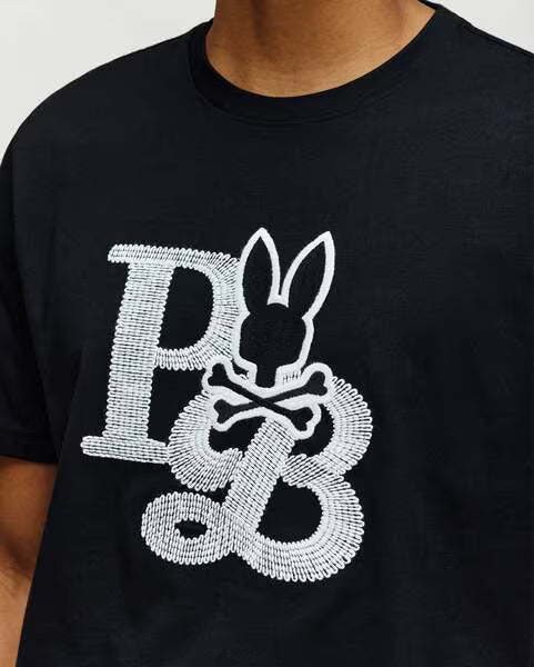 Pscyho Bunny Caine Graphic T-Shirt - Black