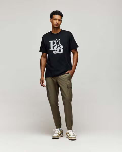 Pscyho Bunny Caine Graphic T-Shirt - Black