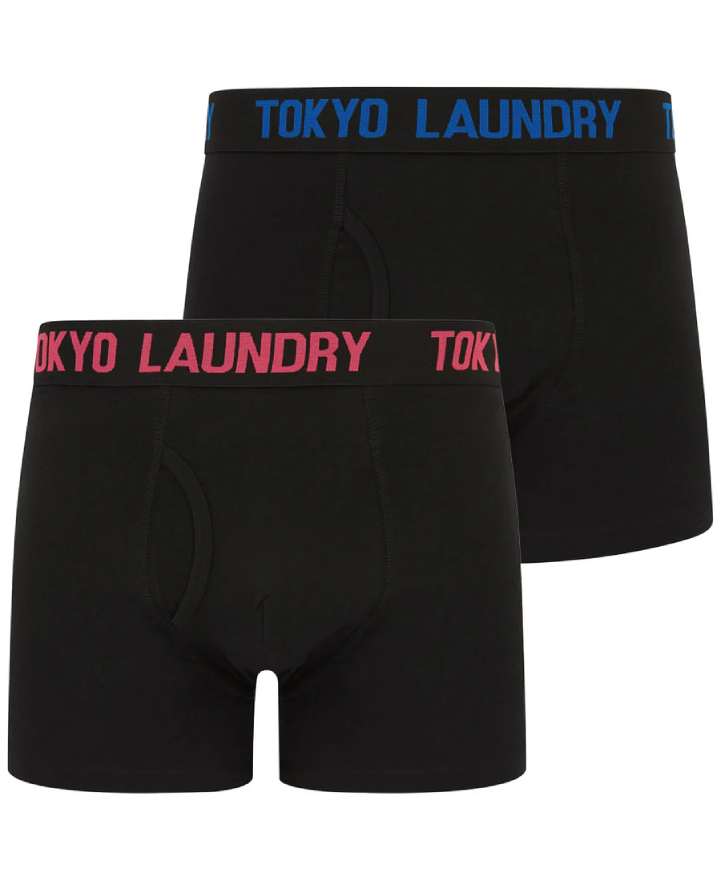 Tokyo Laundry Walkers 2 Boxers (2 Pack) - Princess Blue/Raspberry