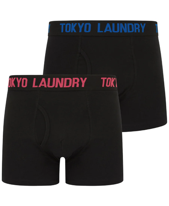 Tokyo Laundry Walkers 2 Boxers (2 Pack) - Princess Blue/Raspberry