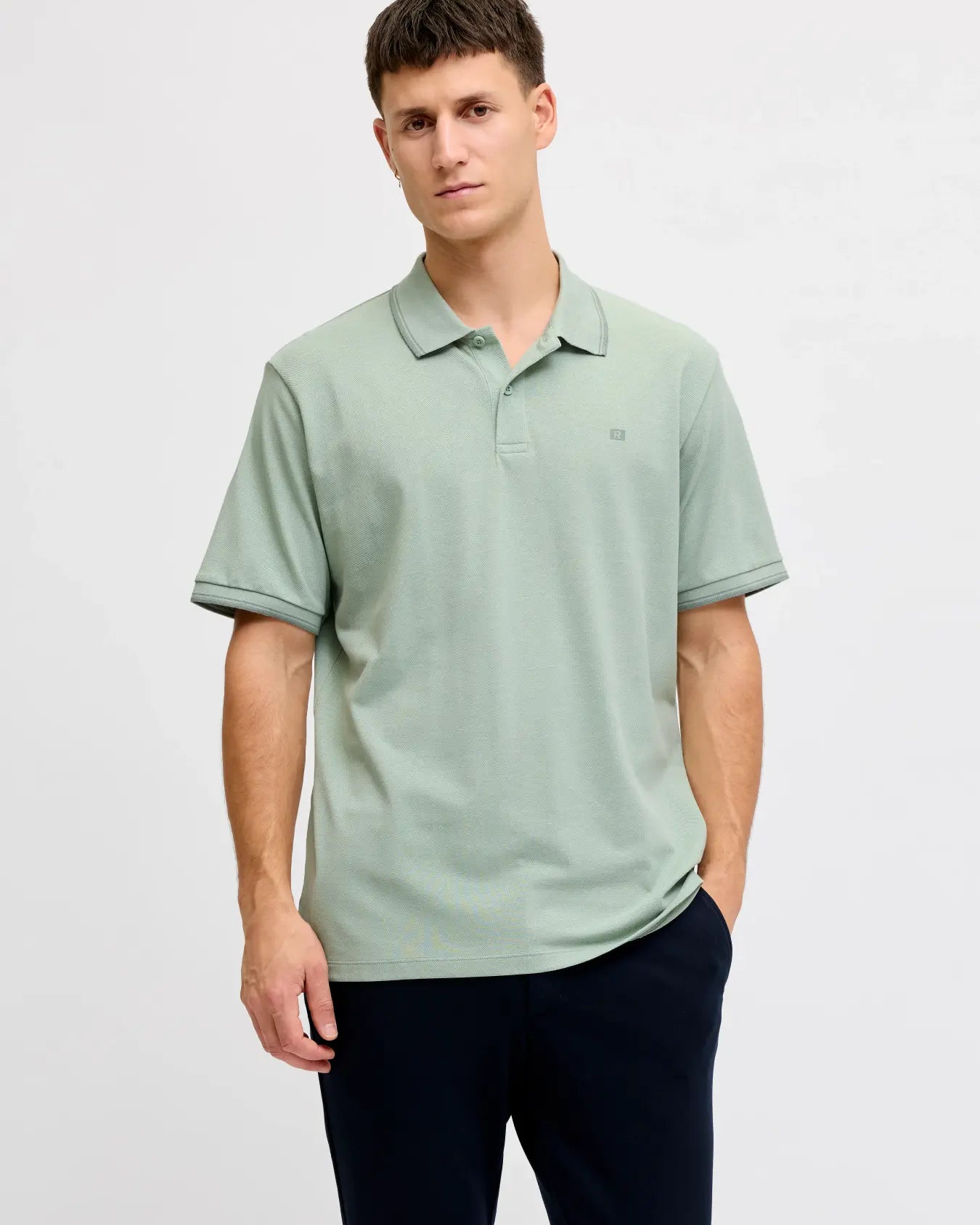 JJ Rebel Zell Polo Shirt - Aqua Grey/Mixed W.S