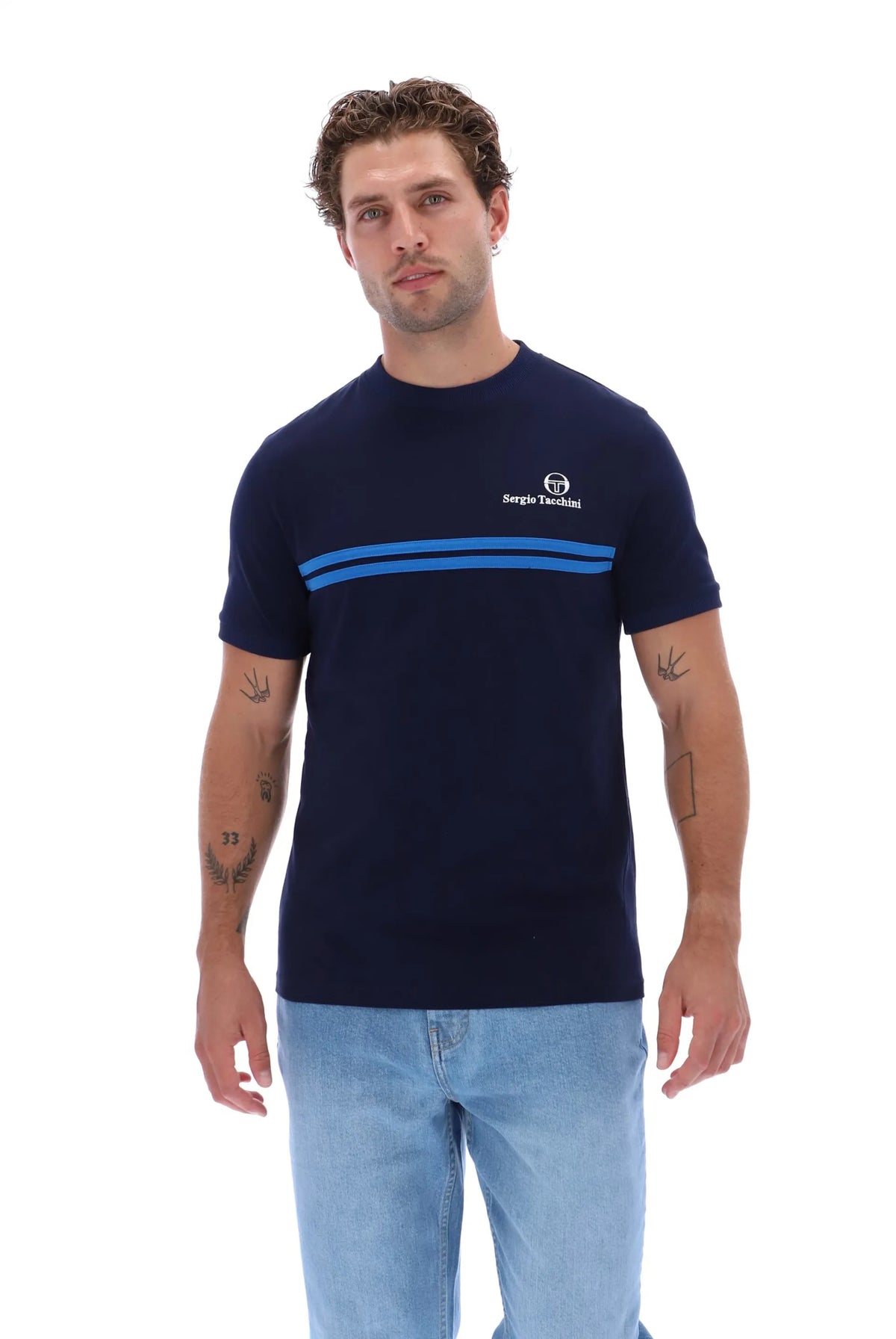 Sergio Tacchini STM21143 New Supermac T-Shirt 564 Maritime Blue/Princess Blue