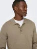Only & Sons Loui Knitted LS Polo - Desert Taupe/Melange