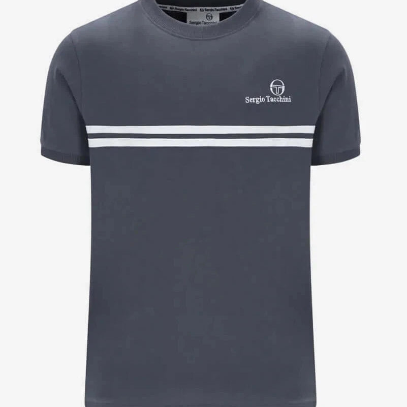 Sergio Tacchini STM21143 New Supermac T-Shirt 596 - Turbulence/White/Black