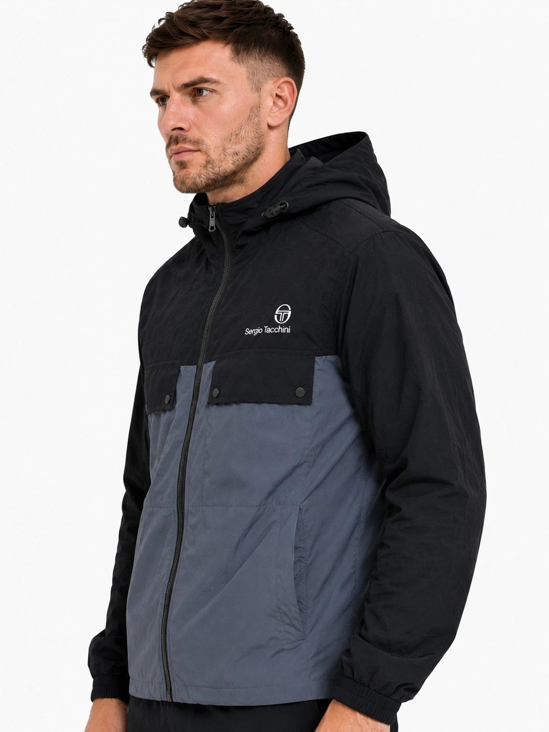 Sergio Tacchini STM21327 Alba Hooded Jacket 377 - Black/Turbulence