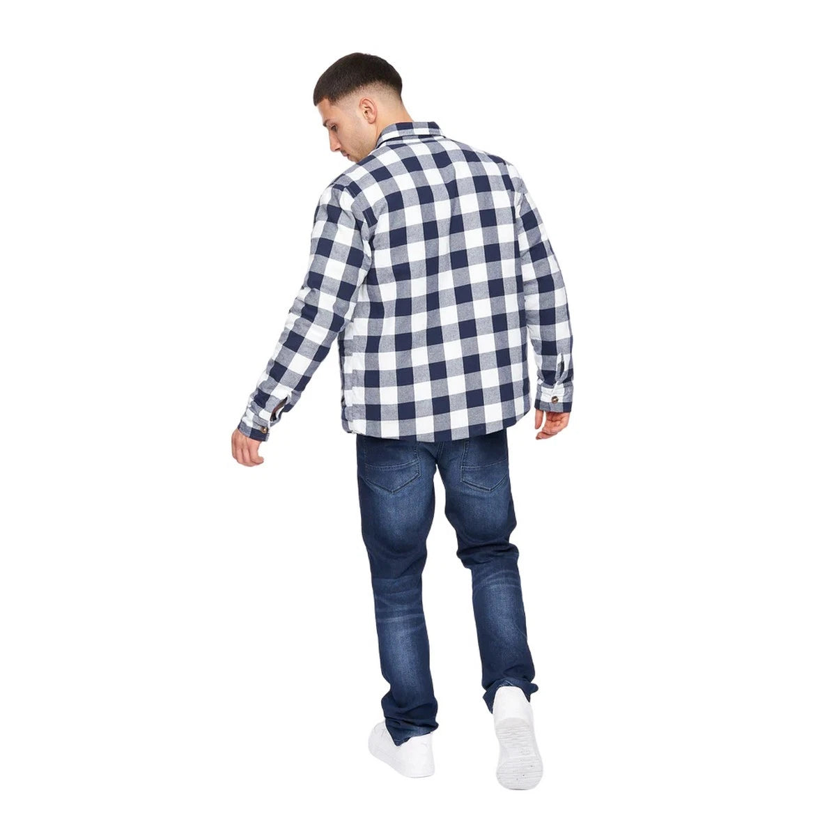 Crosshatch Demaro Check Lined Overshirt - Navy