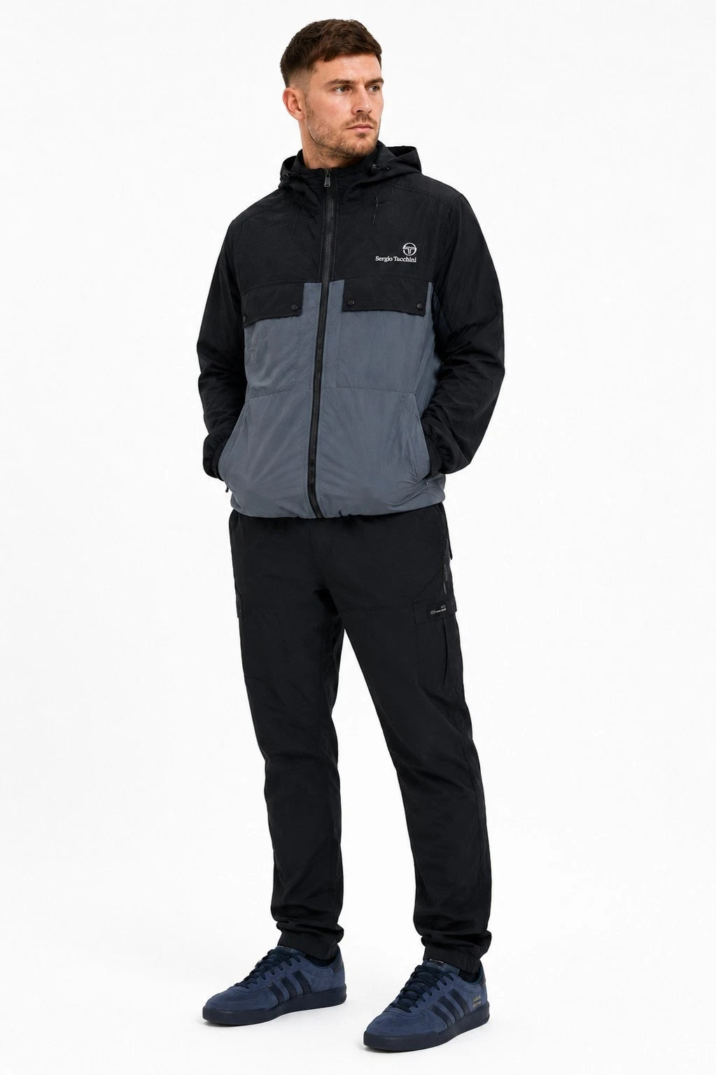 Sergio Tacchini STM21327 Alba Hooded Jacket 377 - Black/Turbulence